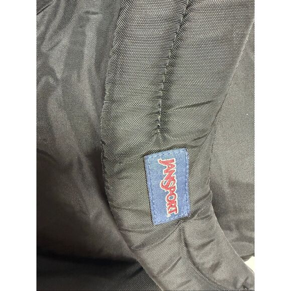 Vintage JanSport Black Backpack  Padded Shoulder Straps Mesh Pockets - Picture 7 of 16
